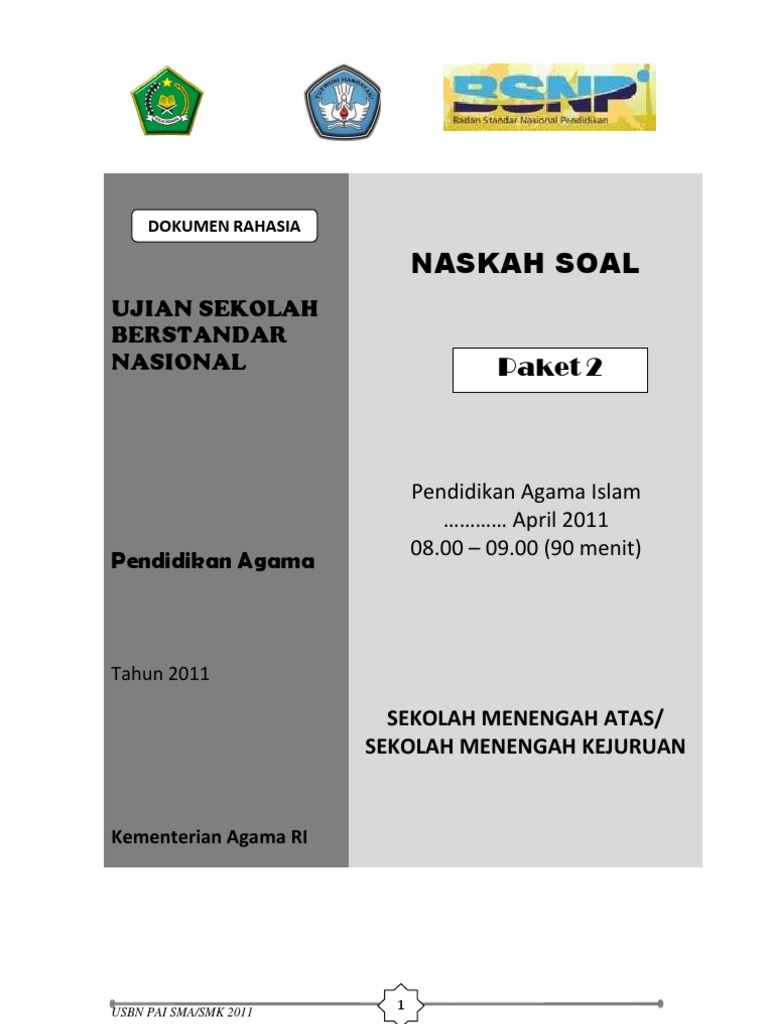 Soal Usbn Pai Sma K P2