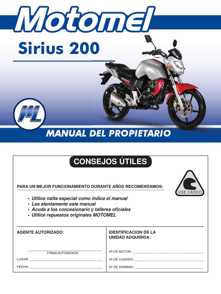 Manual del Propietario Motomel Sirius 200 - 250 cc