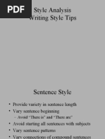 Download Style Analysis Writing Style Tips by sclarkgw SN11520293 doc pdf