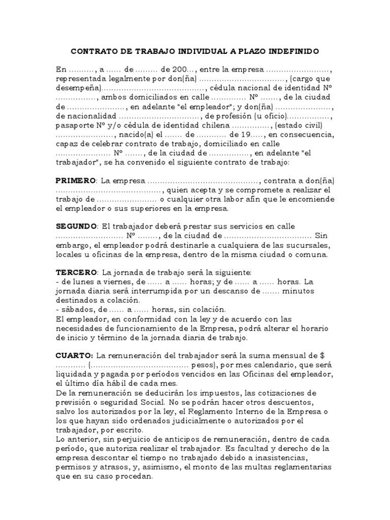 Contrato de Trabajo Individual a Plazo Indefinido (2)
