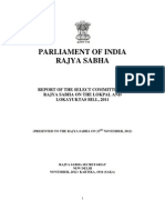 Report of Rajya sabha select committee on Lokpal Bill