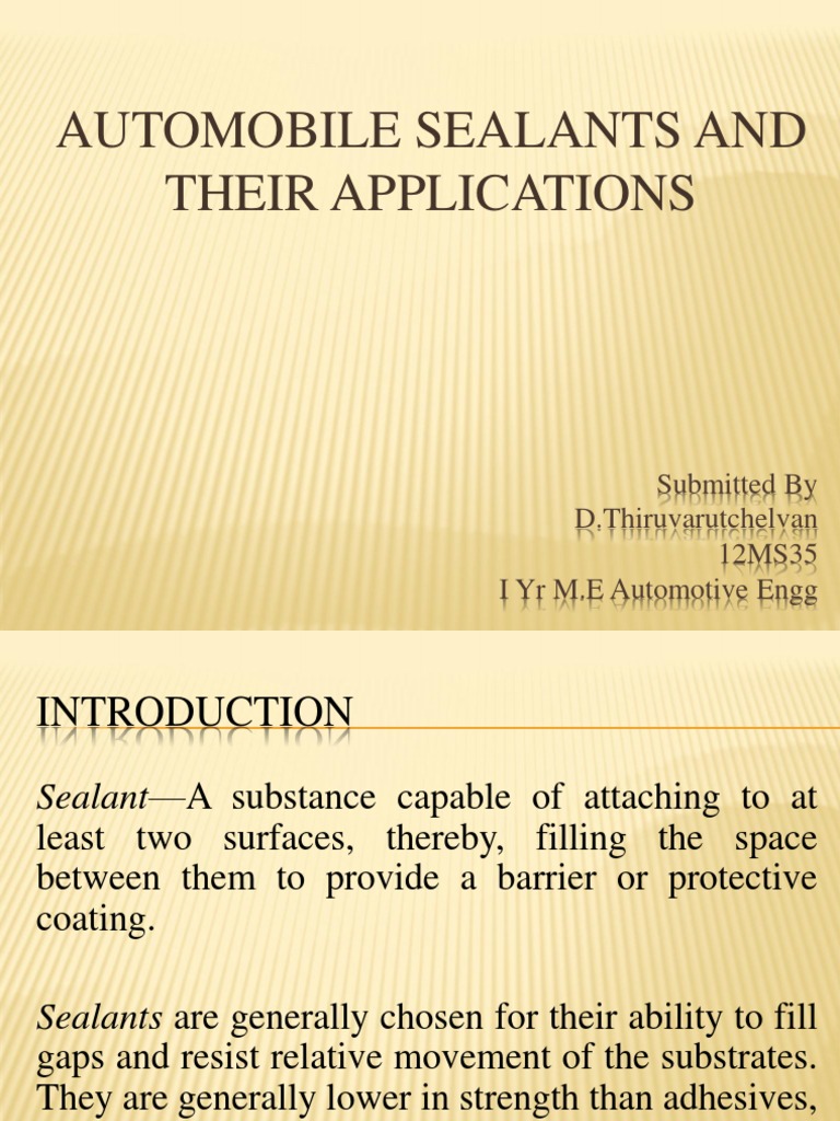 Automotive Sealants & Applications | PDF | Silicone | Manmade Materials