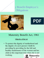 Maternity Benefit-Employer's Obligations