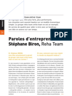 Paroles D'entrepreneur: Stéphane Biron, Reha Team