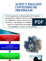 La Integracion y Fijacion Del Contenido de Aprendizaje