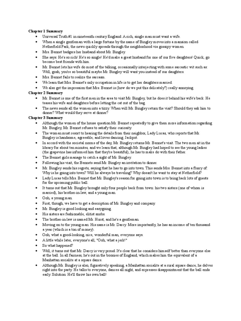 Pride Prejudice Summary Pride And Prejudice Mr. Darcy