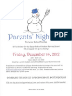 Parents Night Out Information and Permission Form