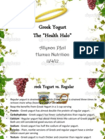 Greek Yogurt The "Health Halo": Allyson Pfeil Human Nutrition 11/4/12