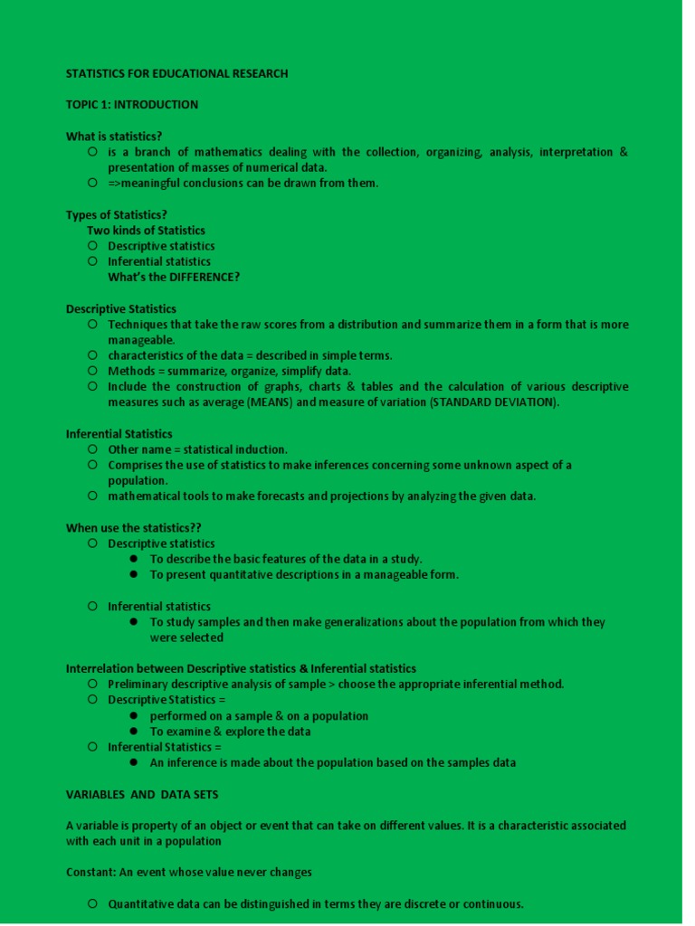 Understanding Statistics in Education | PDF | Level Of Measurement ...