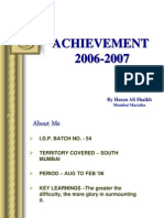 Achievement 2006-2007: by Hasan Ali Shaikh