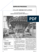 eficiencia en hidrociclones