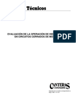 Evaluación de La Operación de Hidrociclones en Circuitos Cerrados de Molienda