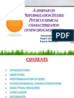 A P S: P: Seminar ON Reformulation Tudies Hysicochemical Characterization OF NEW Drug Molecules