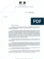 La Lettre de Cécile Duflot À L'archevêché de Paris