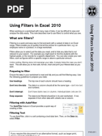 Using Filters in Excel 2010