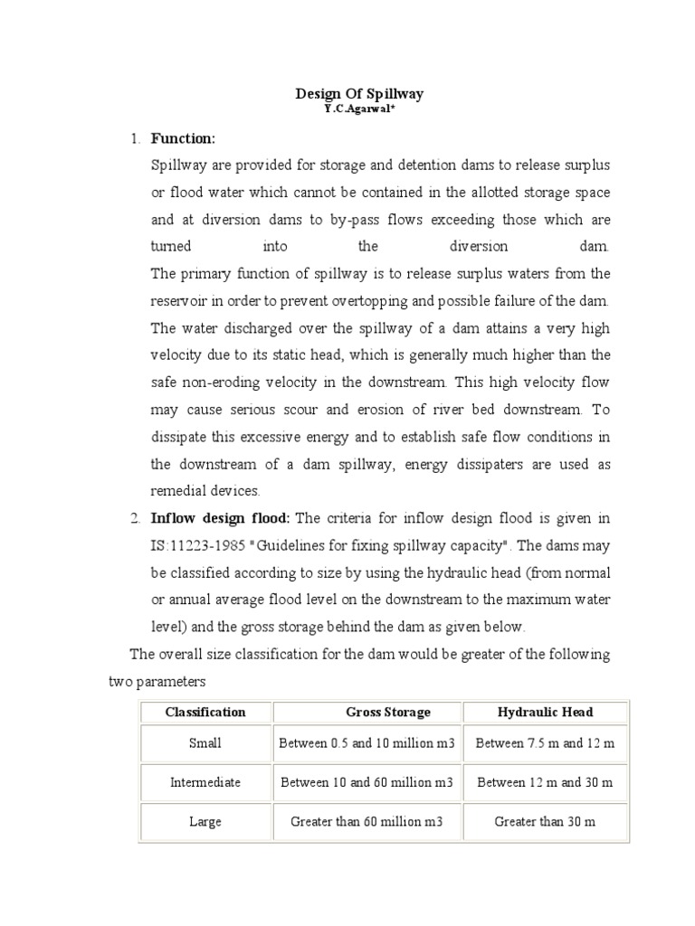 Guidelines For Design of Spillway | PDF | Spillway | Dam