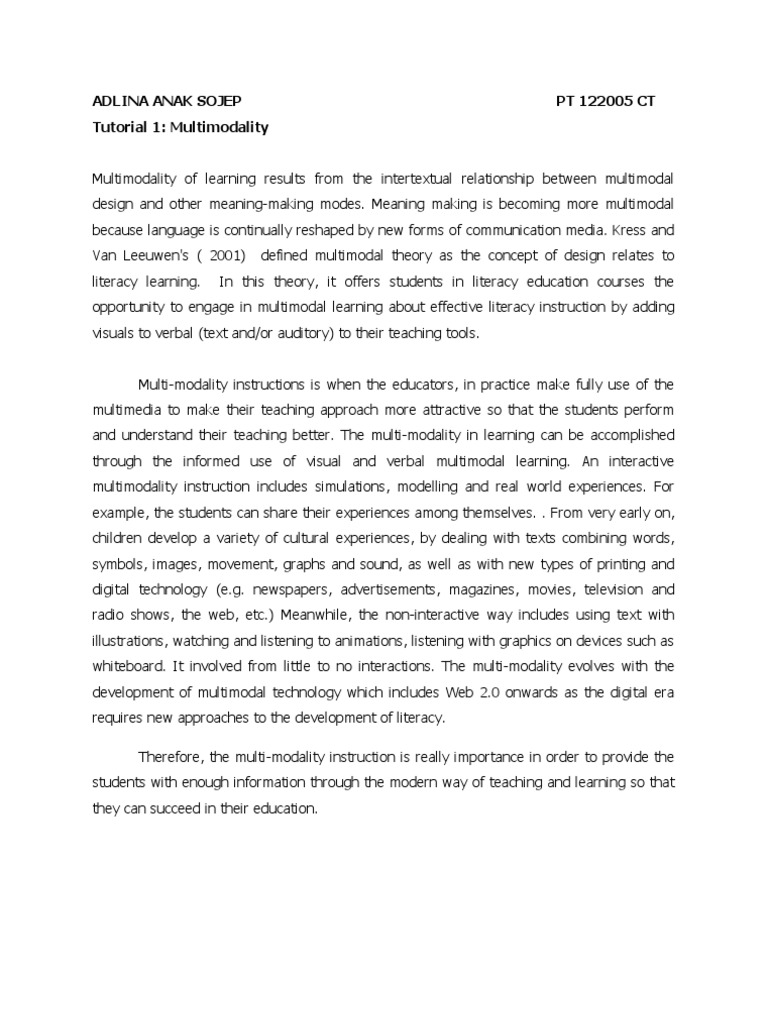 Multimodal Learning & Video Use | PDF