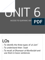 Unit 6: Access To Qur'Anic Arabic