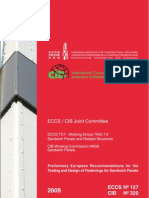 Preliminary European Recommendations For The Testing and Design of Fastenings For Sandwich Panels