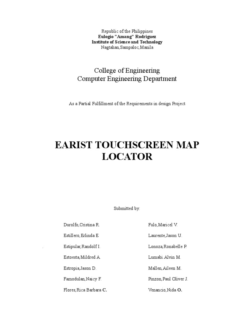 Touch Screen Map Locator Thesis 1 Pdf Touchscreen Computing