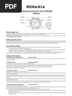 Handling Instructions For Chrono RODANIA: Type 18