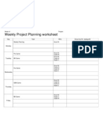 Weekly Project Planning Worksheet