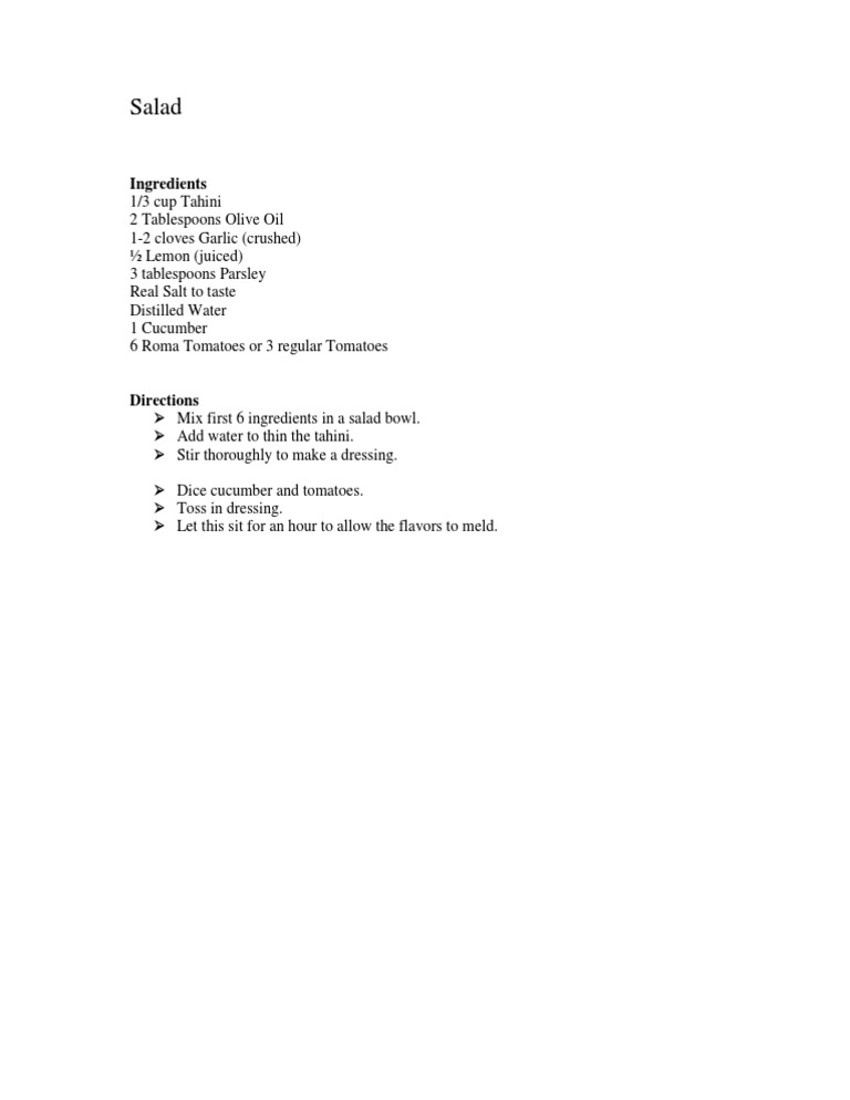 Salad | PDF