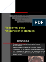 Aleaciones para Restauraciones Dentales