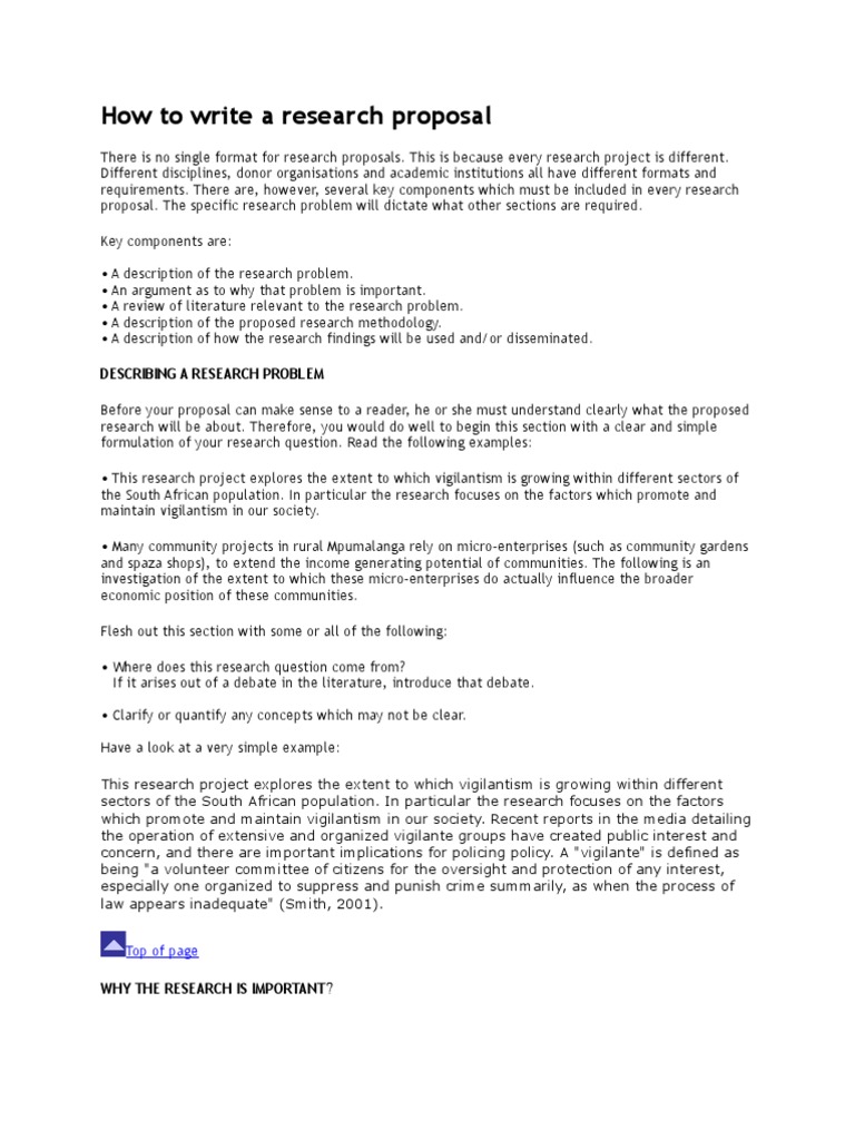 How to write a research proposal picture