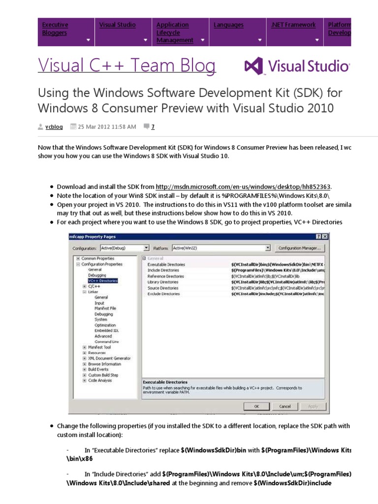 Using Windows 8 SDK with Visual Studio 2010 | PDF | Microsoft Visual ...