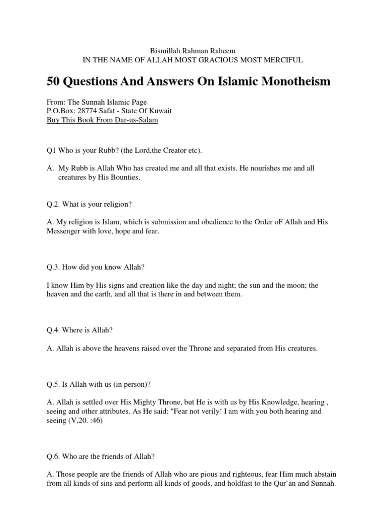 50 Questions About Islam | PDF | Politics | Philosophy