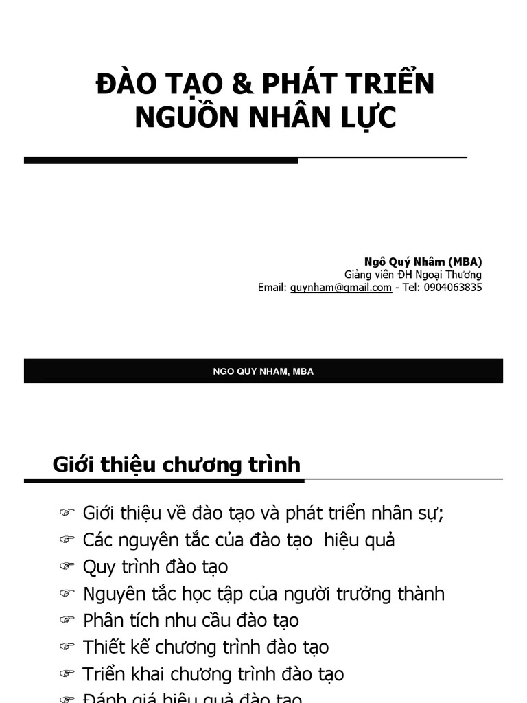 Dao Tao Va Phat Trien Nguon Nhan Luc | PDF