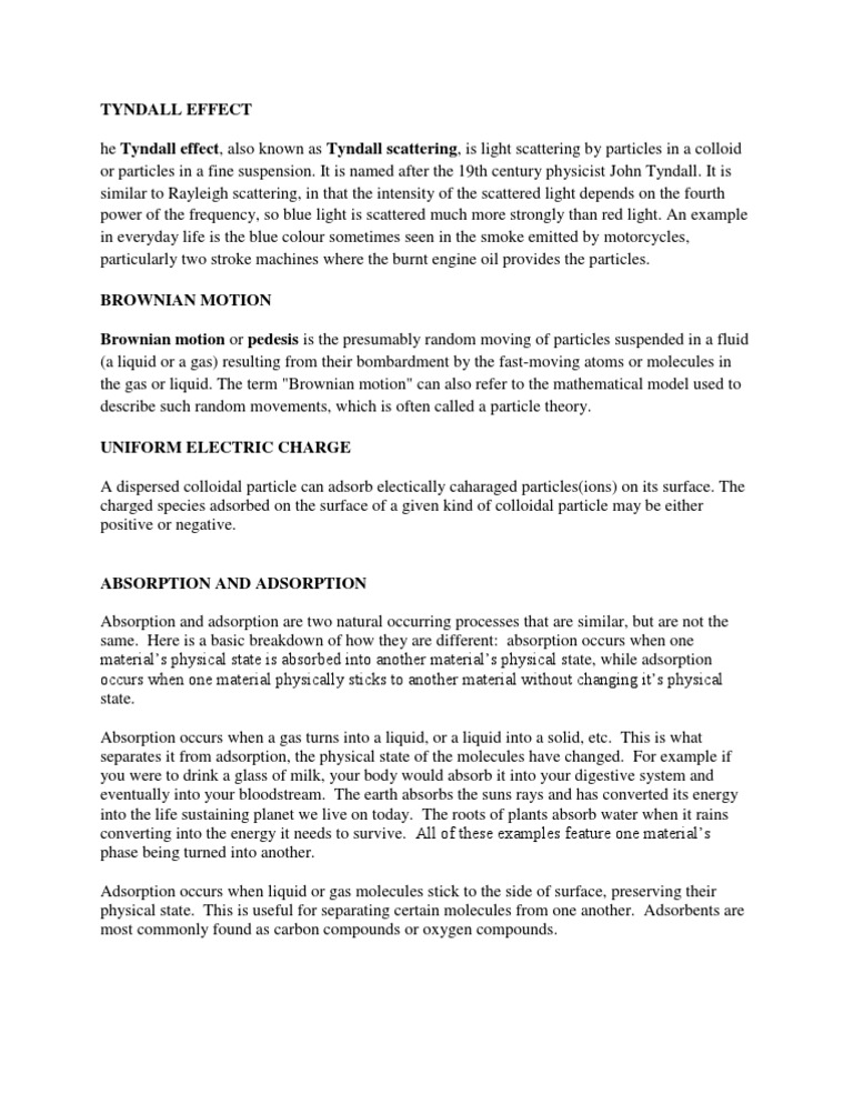 Tyndall Effect | PDF