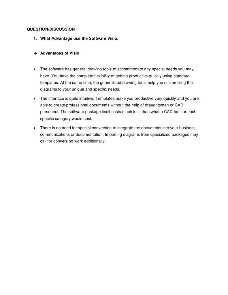 Question/Discussion 1. What Advantage Use The Software Visio | PDF