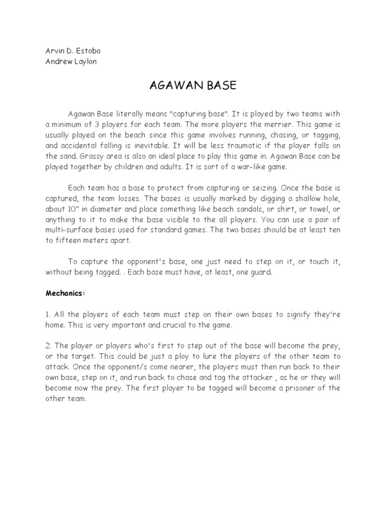 Agawan Base Sports Violence