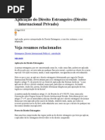 Aplicação do Direito Estrangeiro (Direito Internacional Privado)