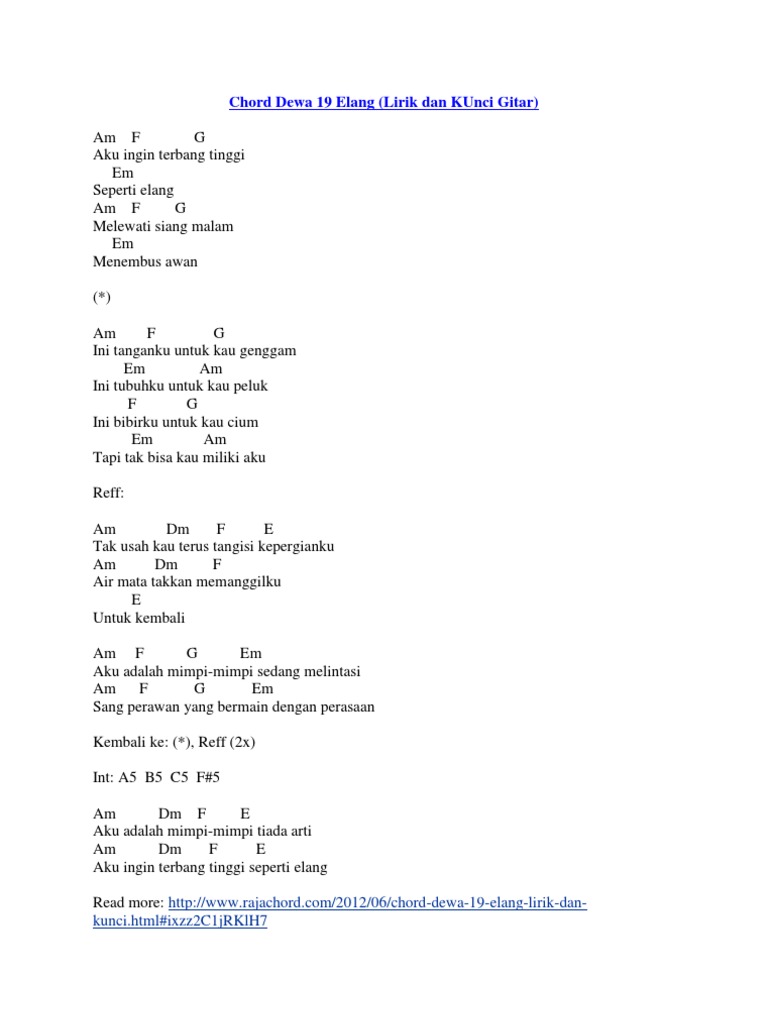 Chord Dewa 19 Elang