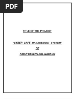 Download Synopsis on Cyber cafe Management by Bharadwaj Barua SN115451215 doc pdf