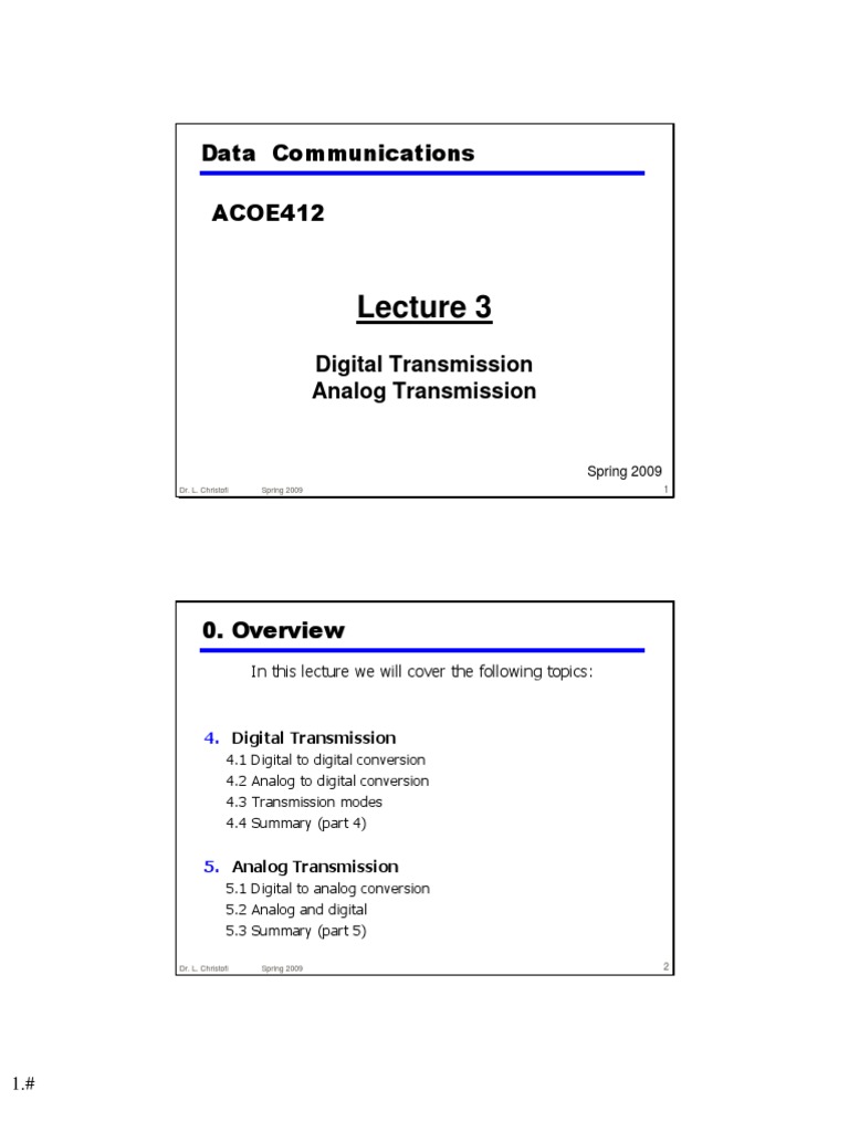 Digital and Analog Transmission Overview | PDF | Teaching Methods ...