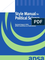 Style Manual For Political Science