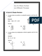 Operation On Whole Numbers