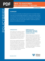 Download Too Big to Succeed The Need for Federal IT Reform - A Wilson Center Policy Brief by The Wilson Center SN115456977 doc pdf
