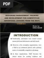 Designing Management Training and Development For Competitive Advantage: Lessons From The Best