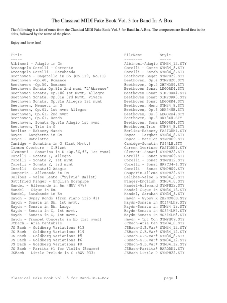 Classical Fake Book Vol3 PDF PDF