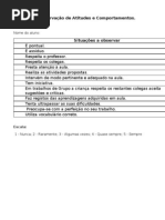 Grelhas de Observação de Atitudes e Comportamentos