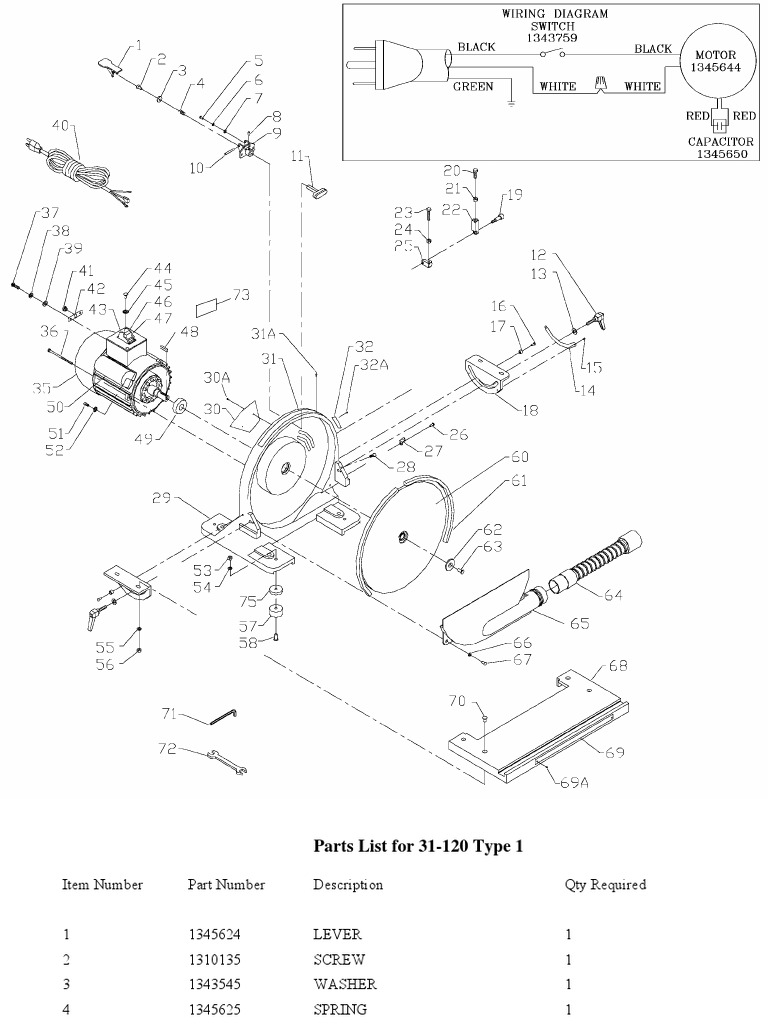 Delta Parts Manual 12 Inch Disc Sander Model 31120 Screw Equipment