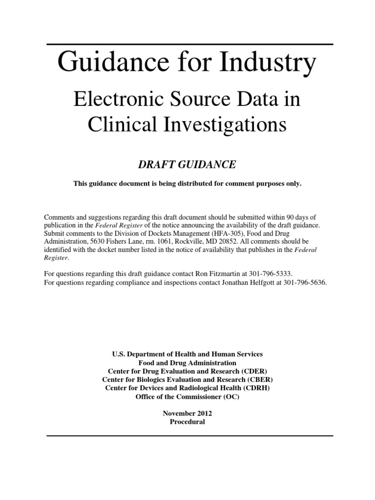 Clinical Data Guidance | PDF | Clinical Trial | Electronic Health Record