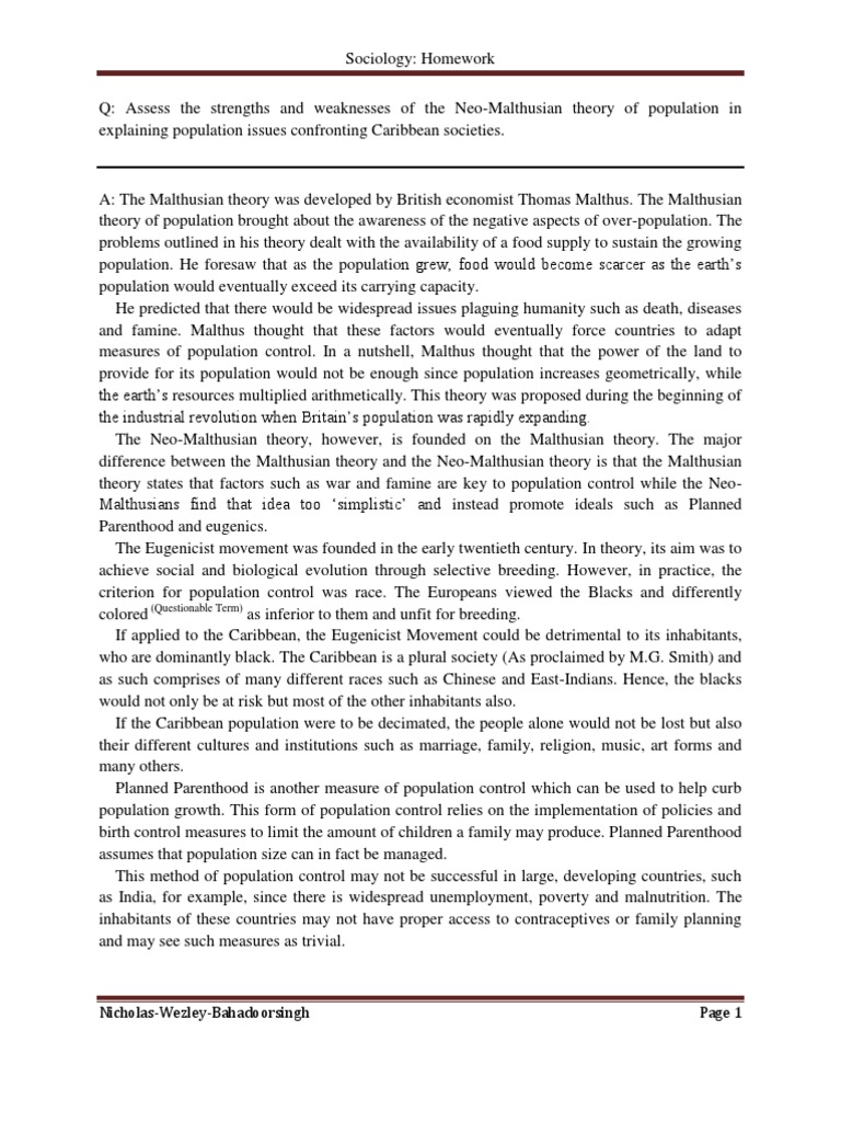 Population growth thomas robert malthus picture