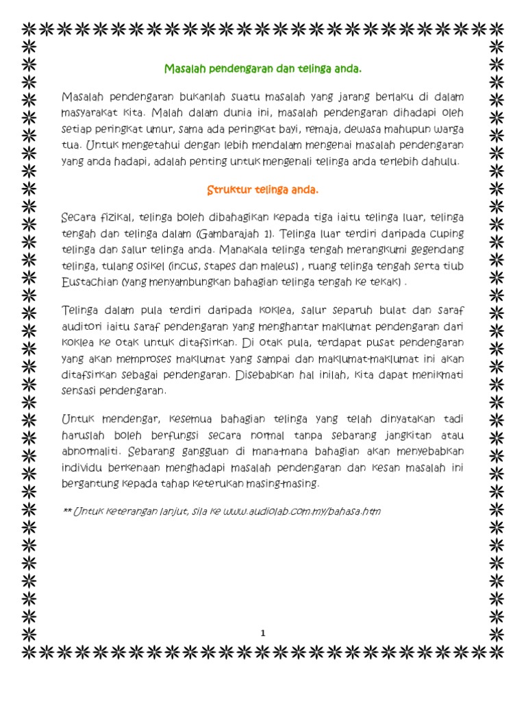 Masalah Pendengaran Dan Telinga Anda Pdf
