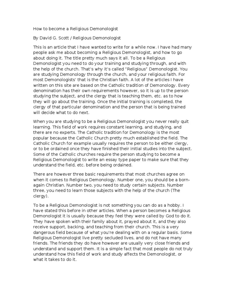 Document | PDF | Exorcism | Demons